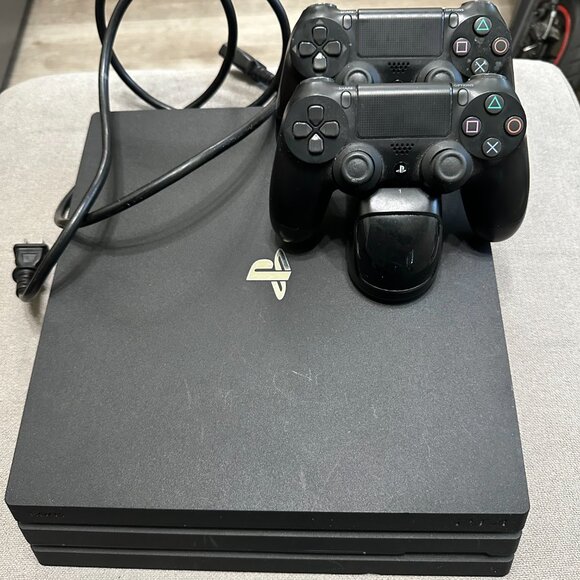 Sony PlayStation 4 Pro (PS4 Pro) Black Video Game Console with 2 Controllers 1TB - Picture 2 of 4